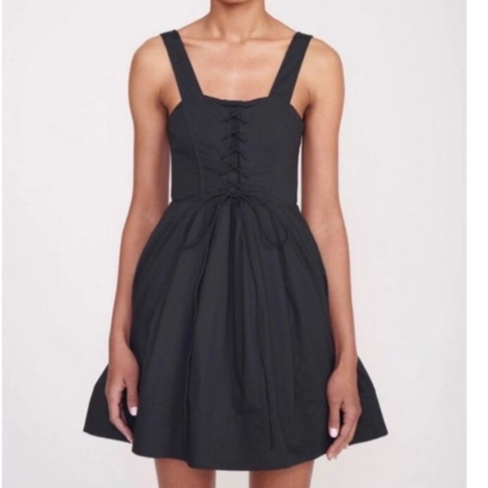 STAUD Black Corset Dress